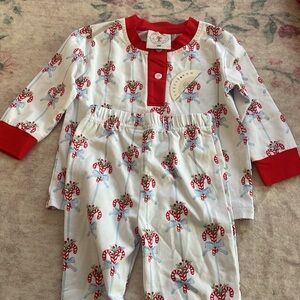 Willow Tree Red and White Candy Cane Pajama Set